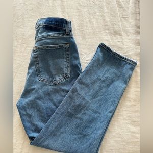 Abercrombie & Fitch Curve Love Ultra High Rise Ankle Straight Jean